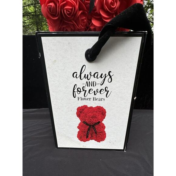 Blooming Flower Bear Red Artificial Rosebuds Teddy Bear Always & Forever Cute! - Picture 3 of 11